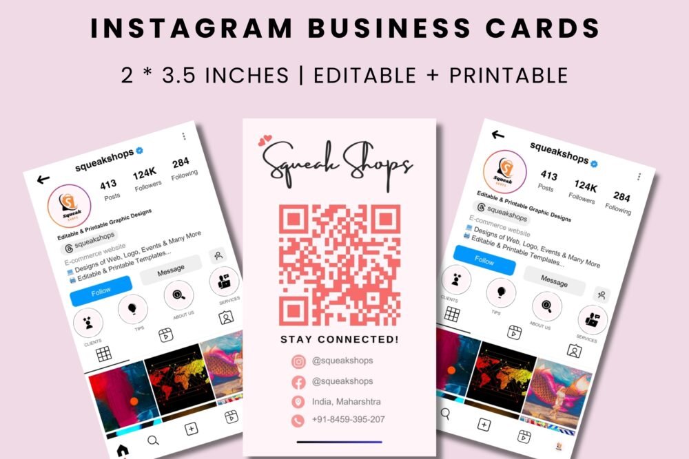 instagram business card template