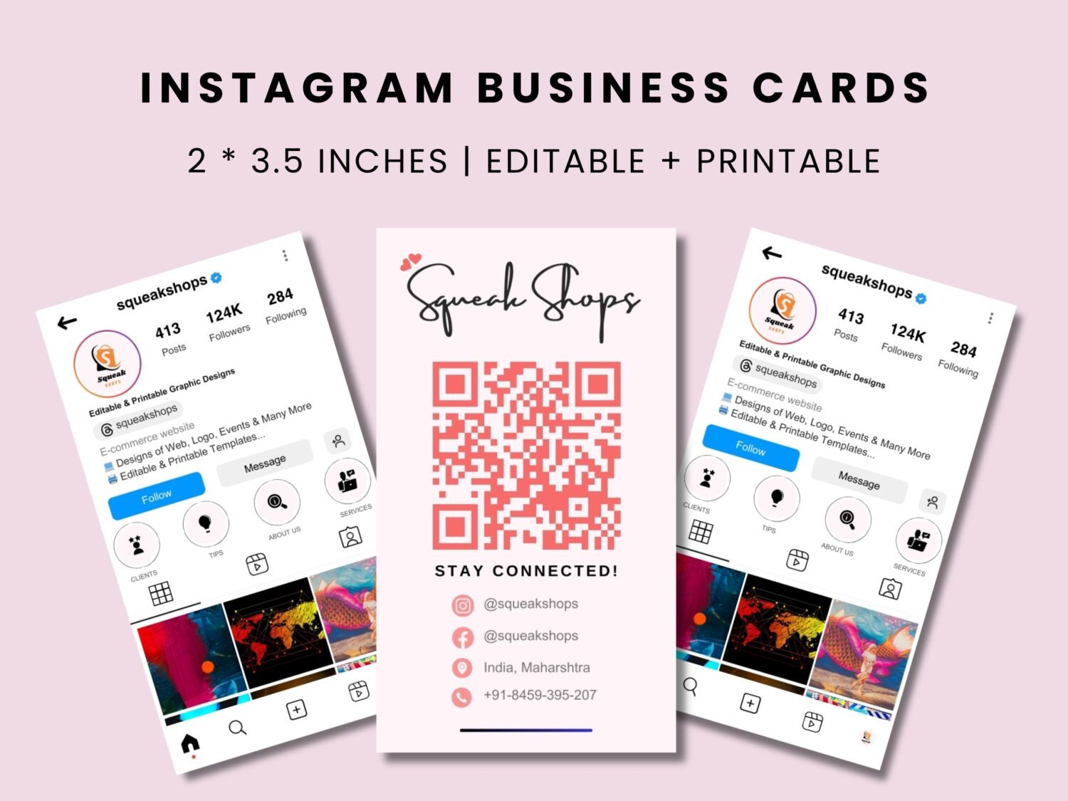 instagram business card template