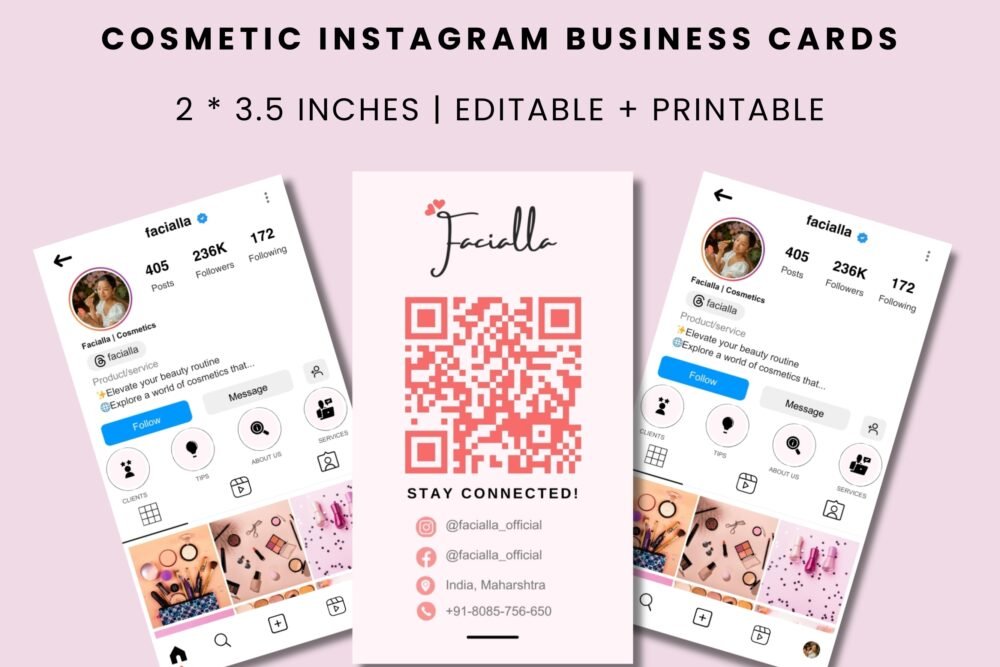 instagram business card for cosmetic